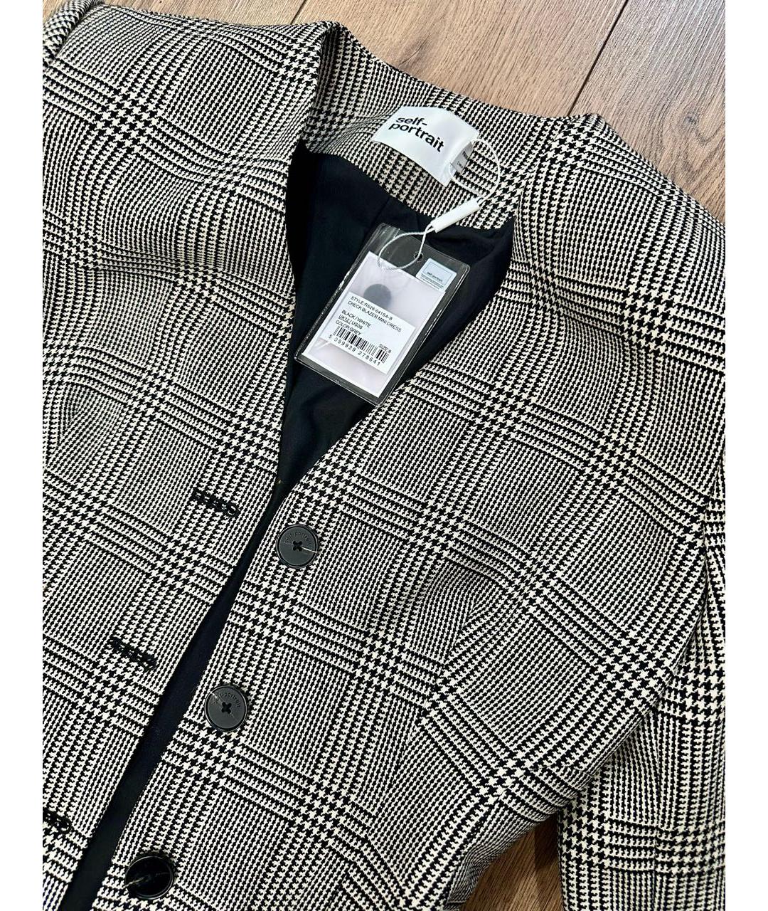 SELF-PORTRAIT Мульти шерстяное повседневное платье, фото 2