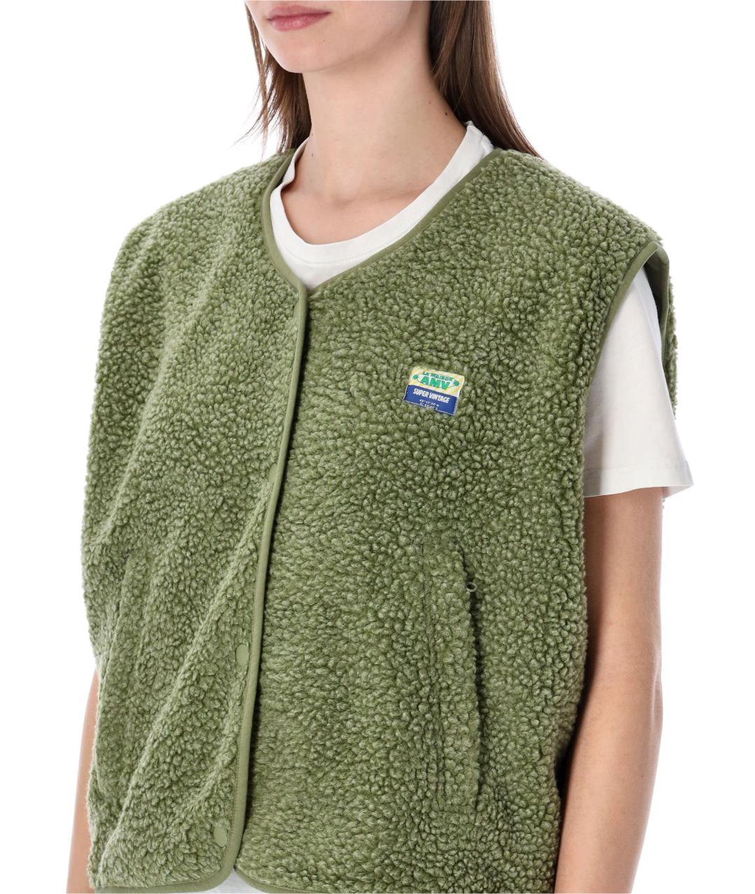 American vintage Зеленый полиэстеровый жилет, фото 4