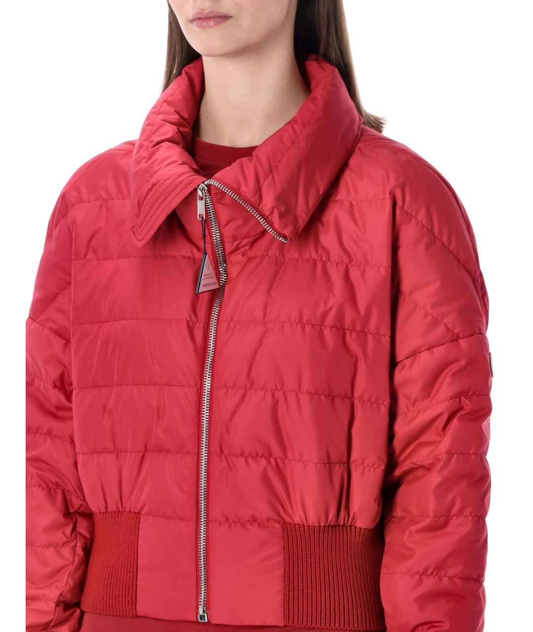 MONCLER Красный полиамидовый пуховик, фото 4
