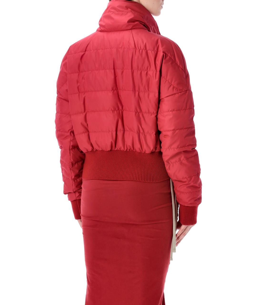 MONCLER Красный полиамидовый пуховик, фото 3