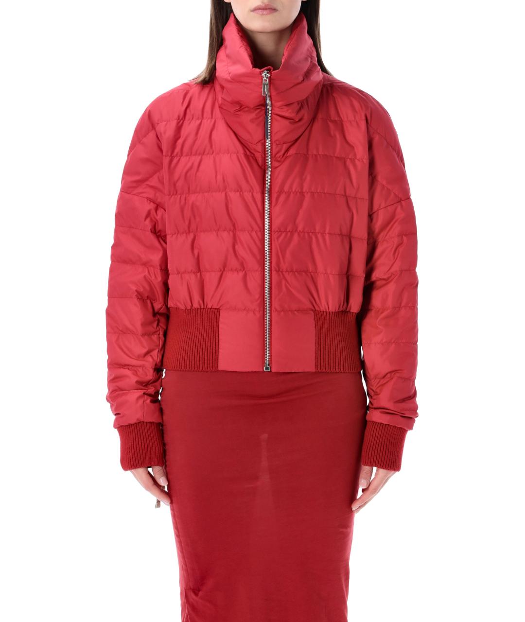 MONCLER Красный полиамидовый пуховик, фото 2