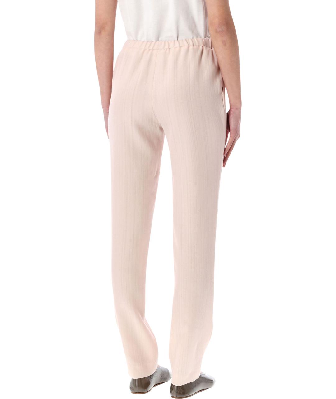 LOULOU STUDIO Розовые вискозные прямые брюки, фото 2
