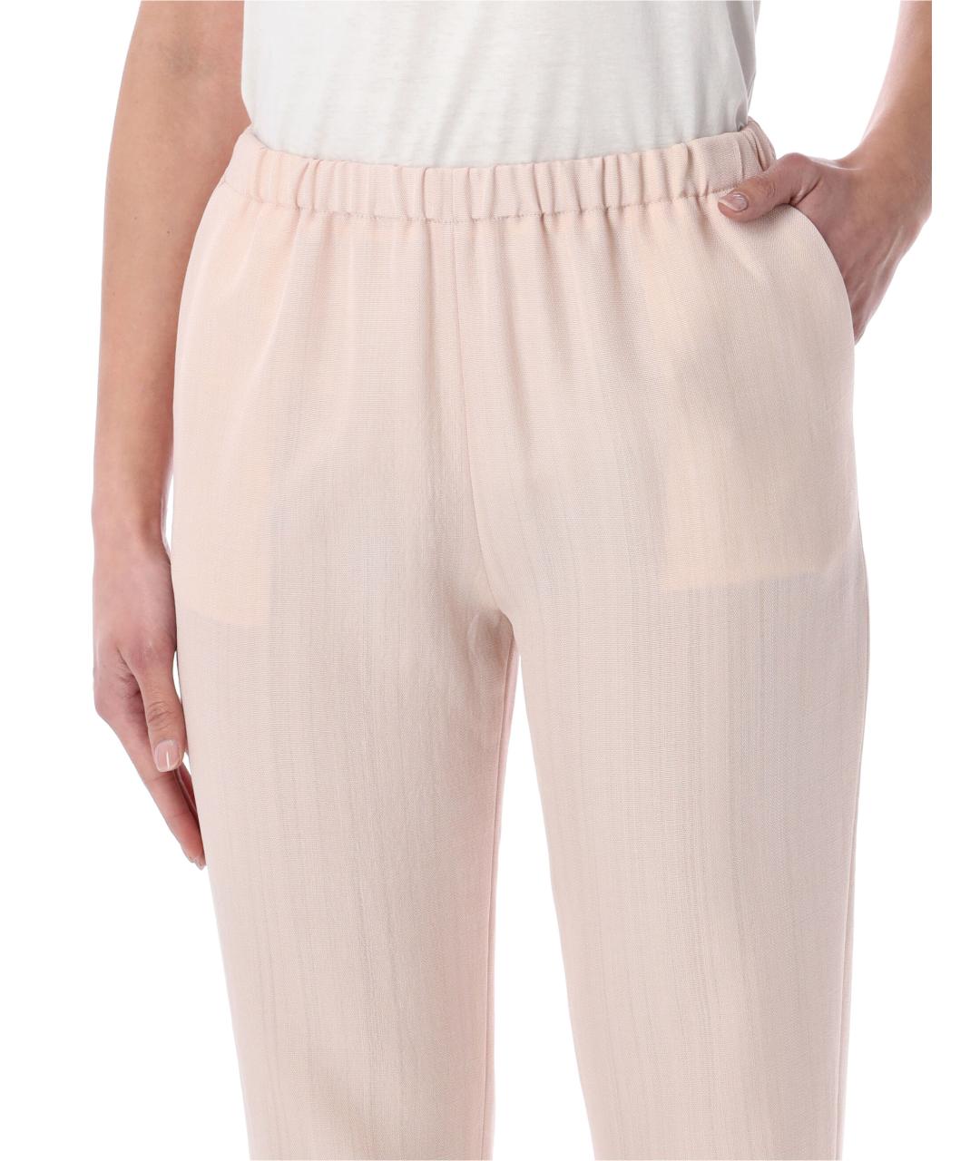 LOULOU STUDIO Розовые вискозные прямые брюки, фото 3