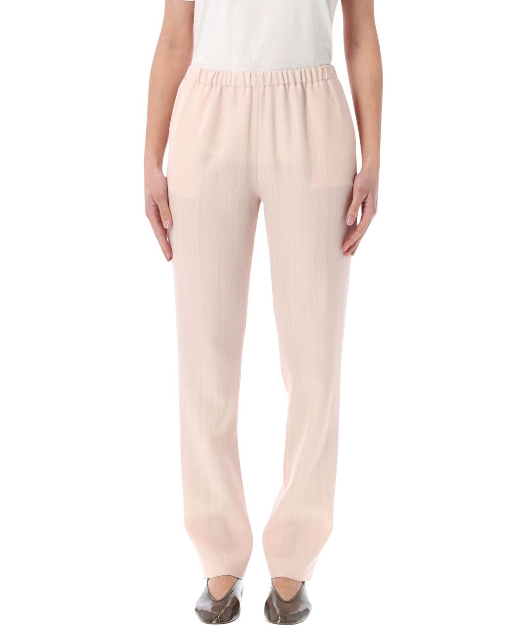 LOULOU STUDIO Розовые вискозные прямые брюки, фото 1