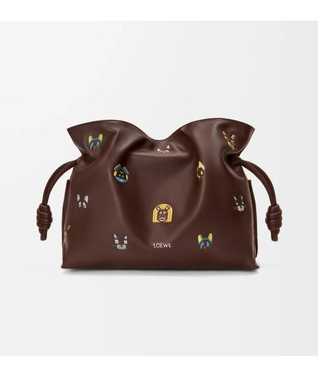 LOEWE Коричневая кожаная сумка через плечо, фото 6