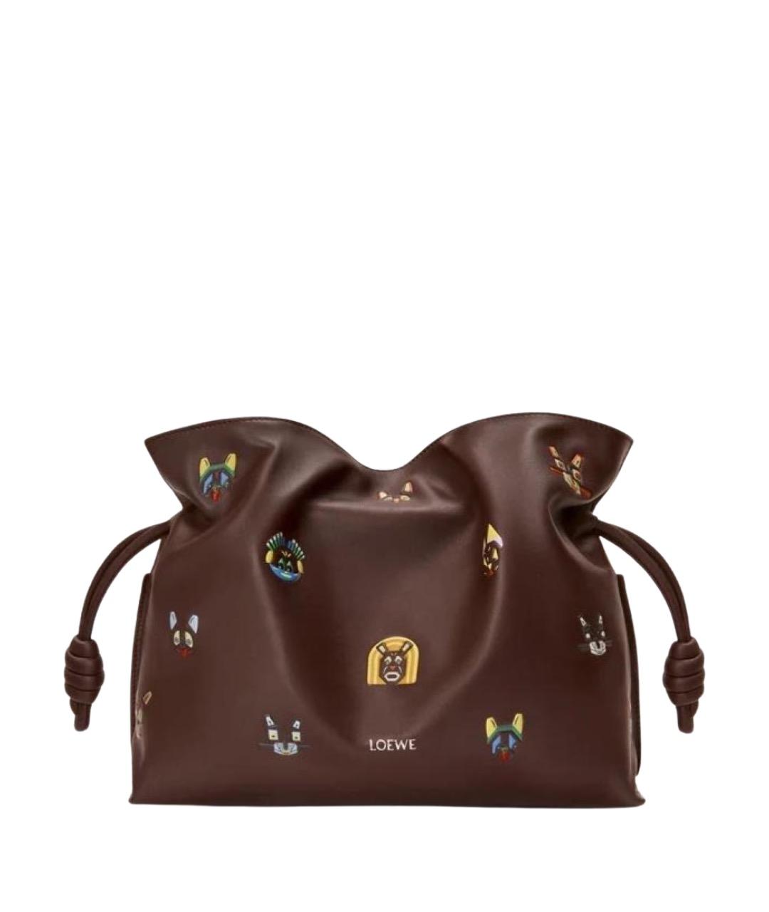 LOEWE Коричневая кожаная сумка через плечо, фото 1