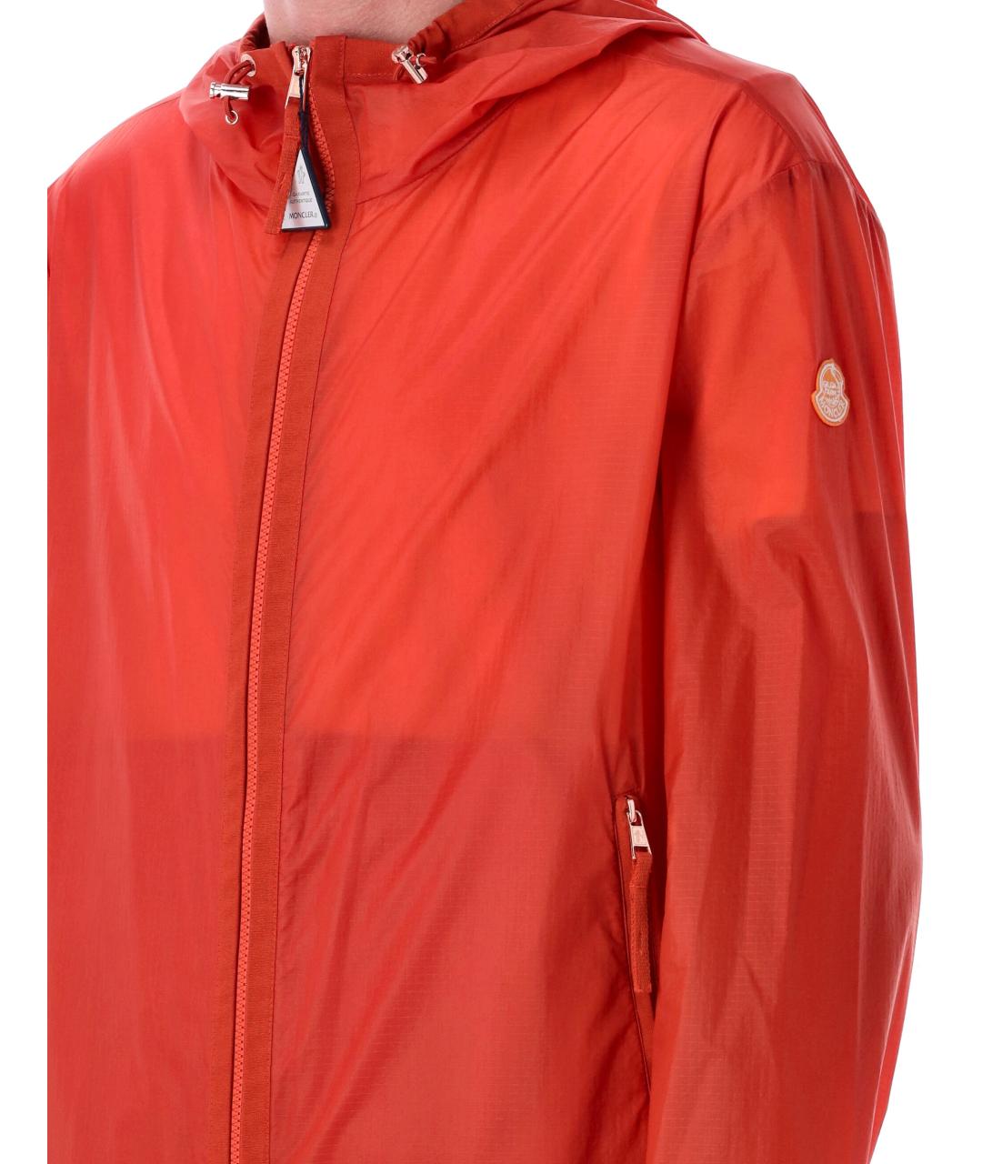 MONCLER Красная полиамидовая куртка, фото 4