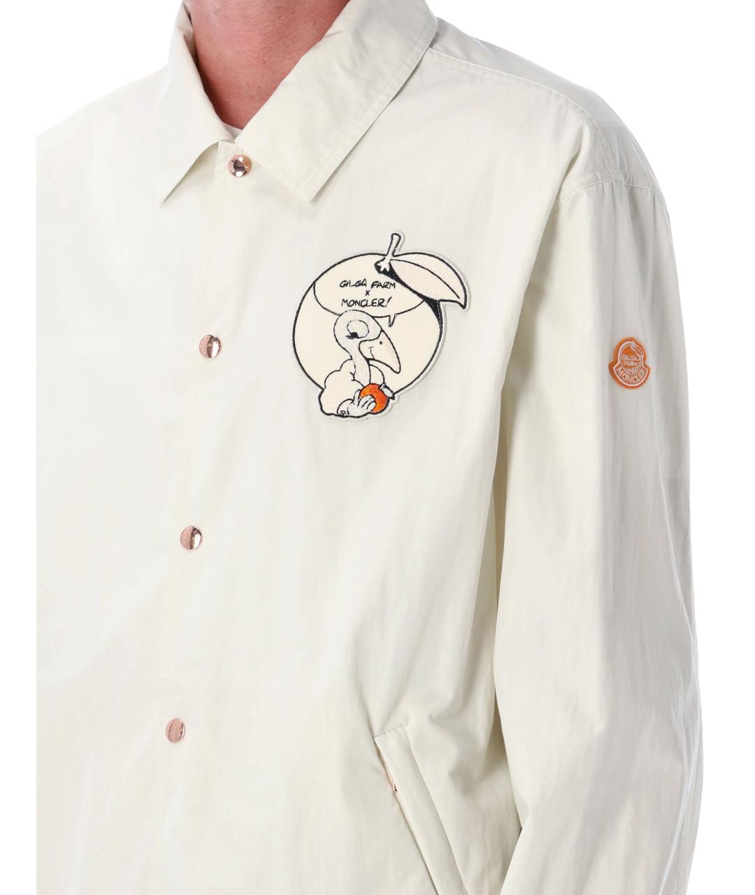 MONCLER Белая хлопковая куртка, фото 4