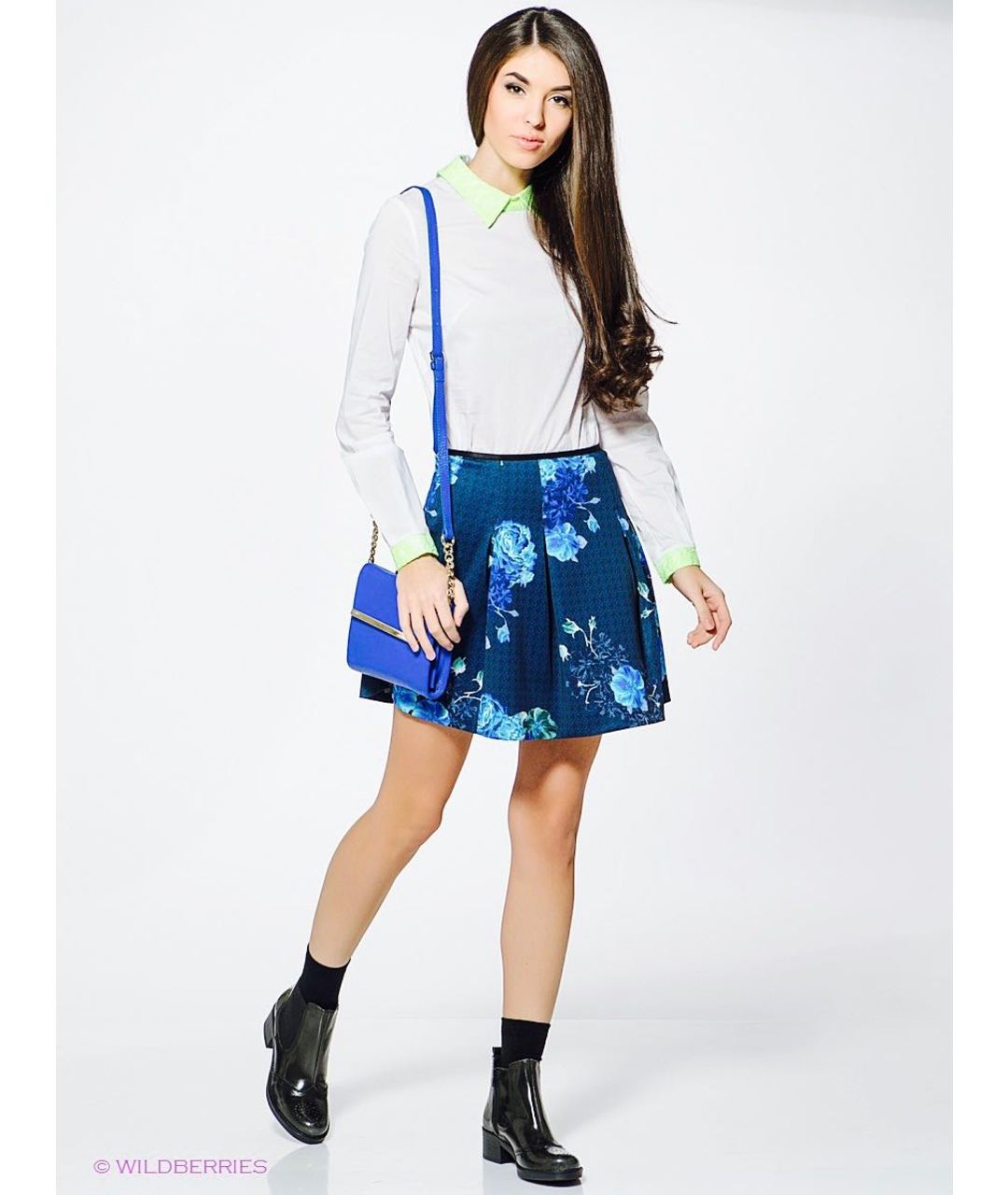 PINKO Синяя полиэстеровая юбка мини, фото 5