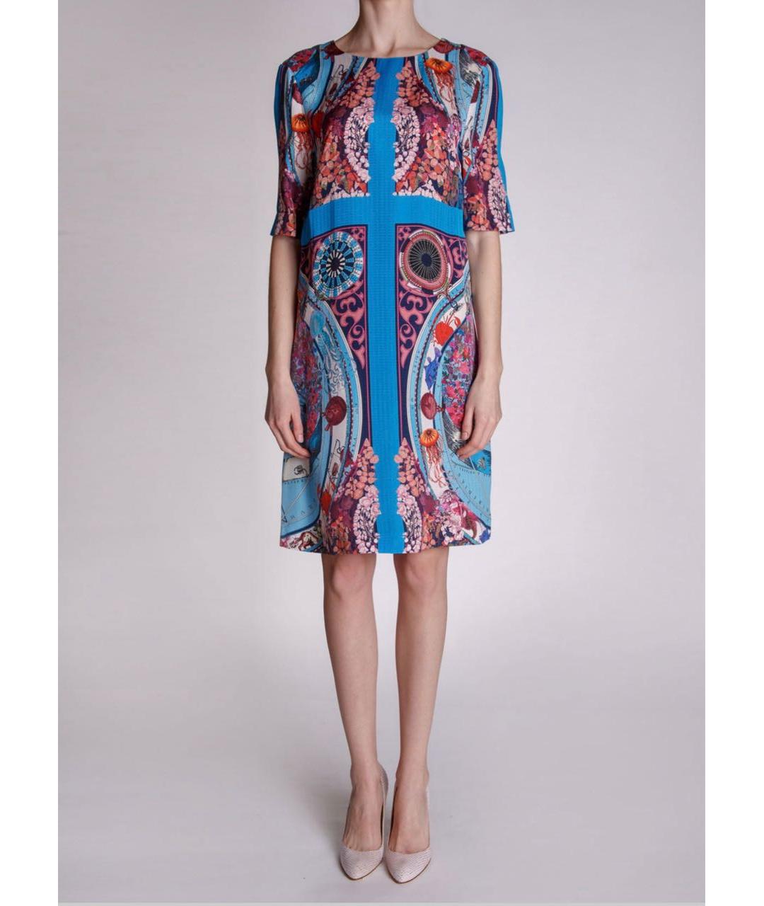 ETRO Мульти шелковое коктейльное платье, фото 4