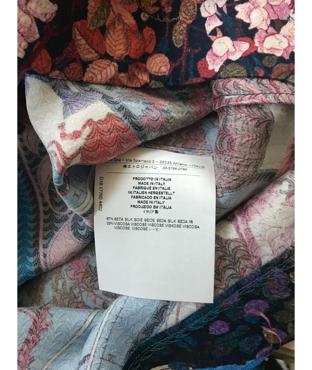 ETRO Мульти шелковое коктейльное платье, фото 8