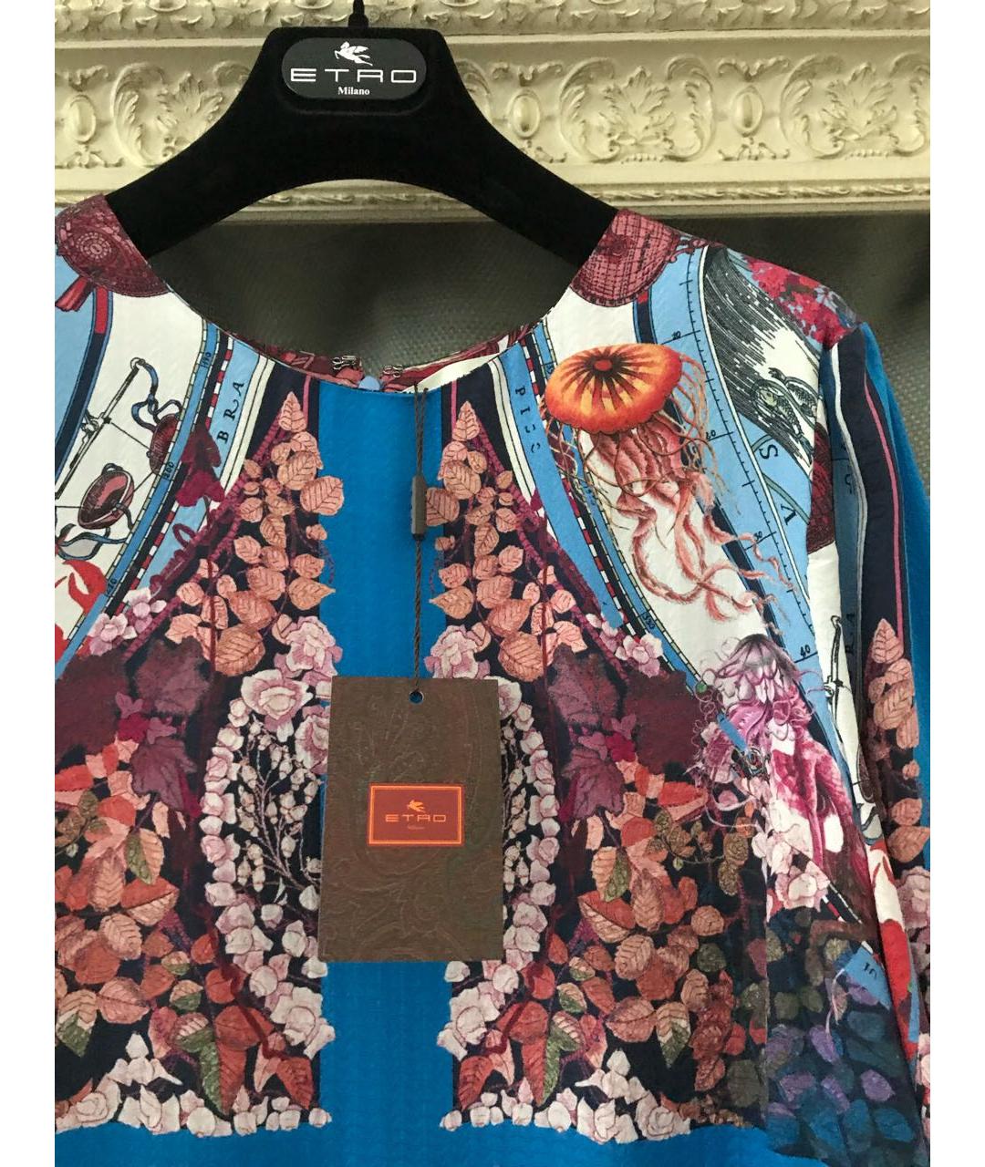 ETRO Мульти шелковое коктейльное платье, фото 6