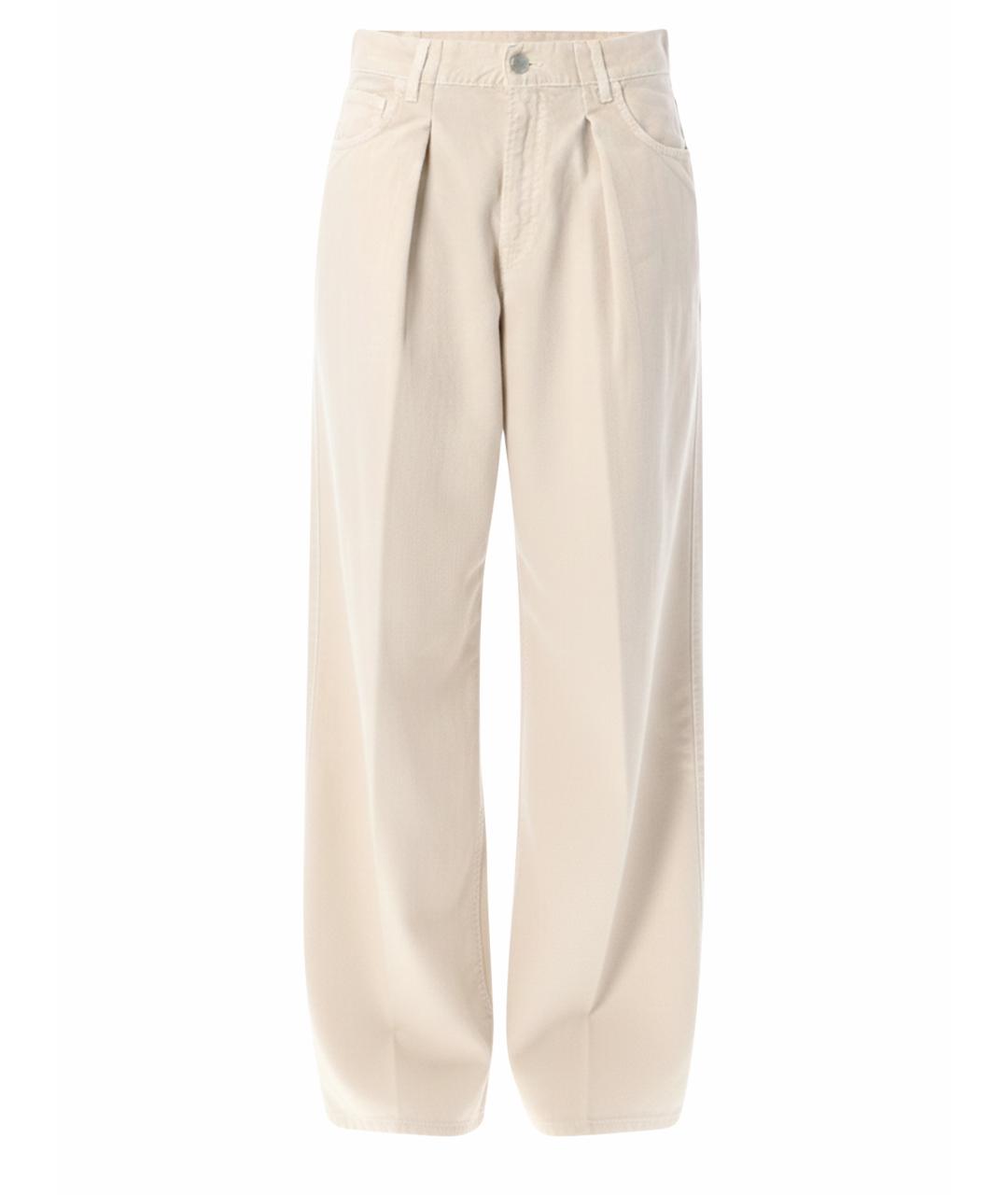 HAIKURE Бежевые хлопковые прямые джинсы, фото 1