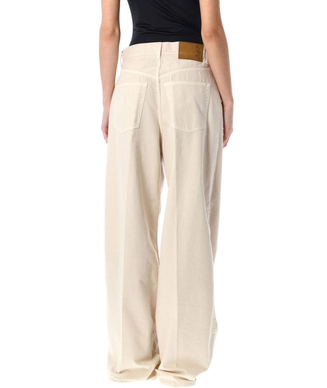 HAIKURE Бежевые хлопковые прямые джинсы, фото 2