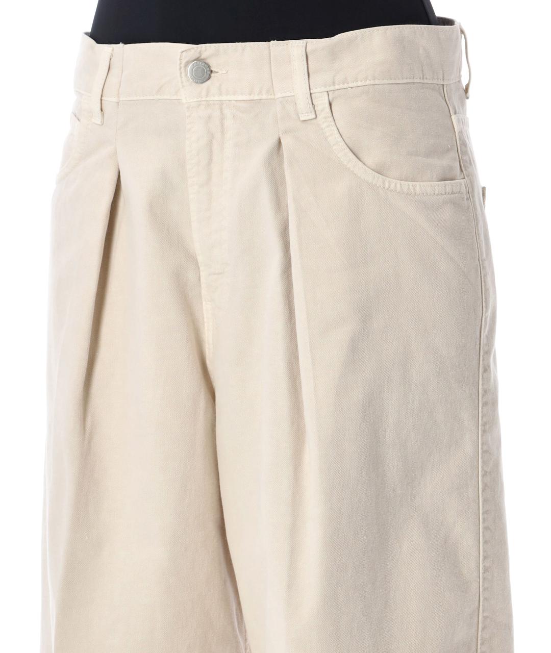 HAIKURE Бежевые хлопковые прямые джинсы, фото 3