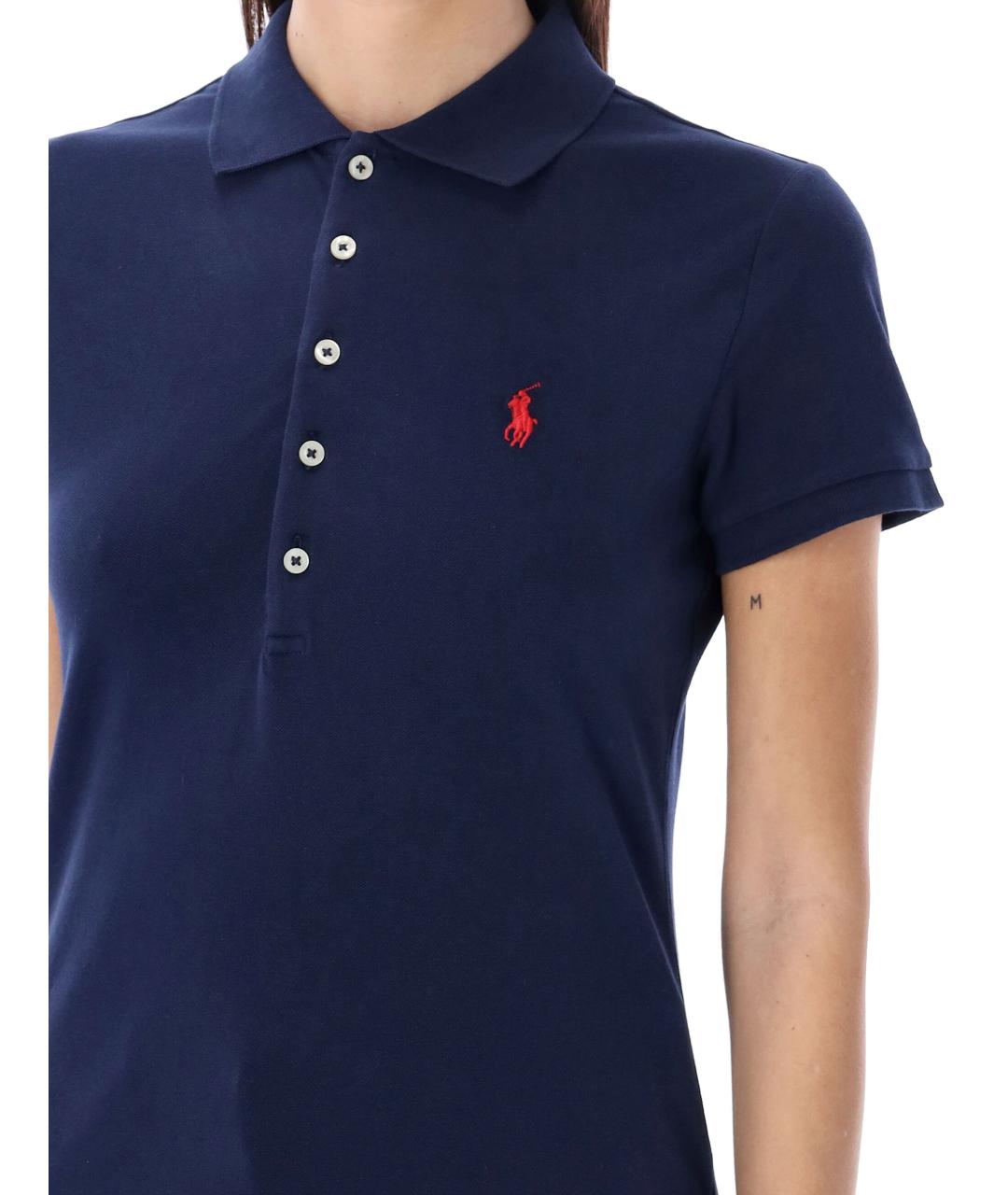 POLO RALPH LAUREN Синяя хлопковая футболка, фото 4