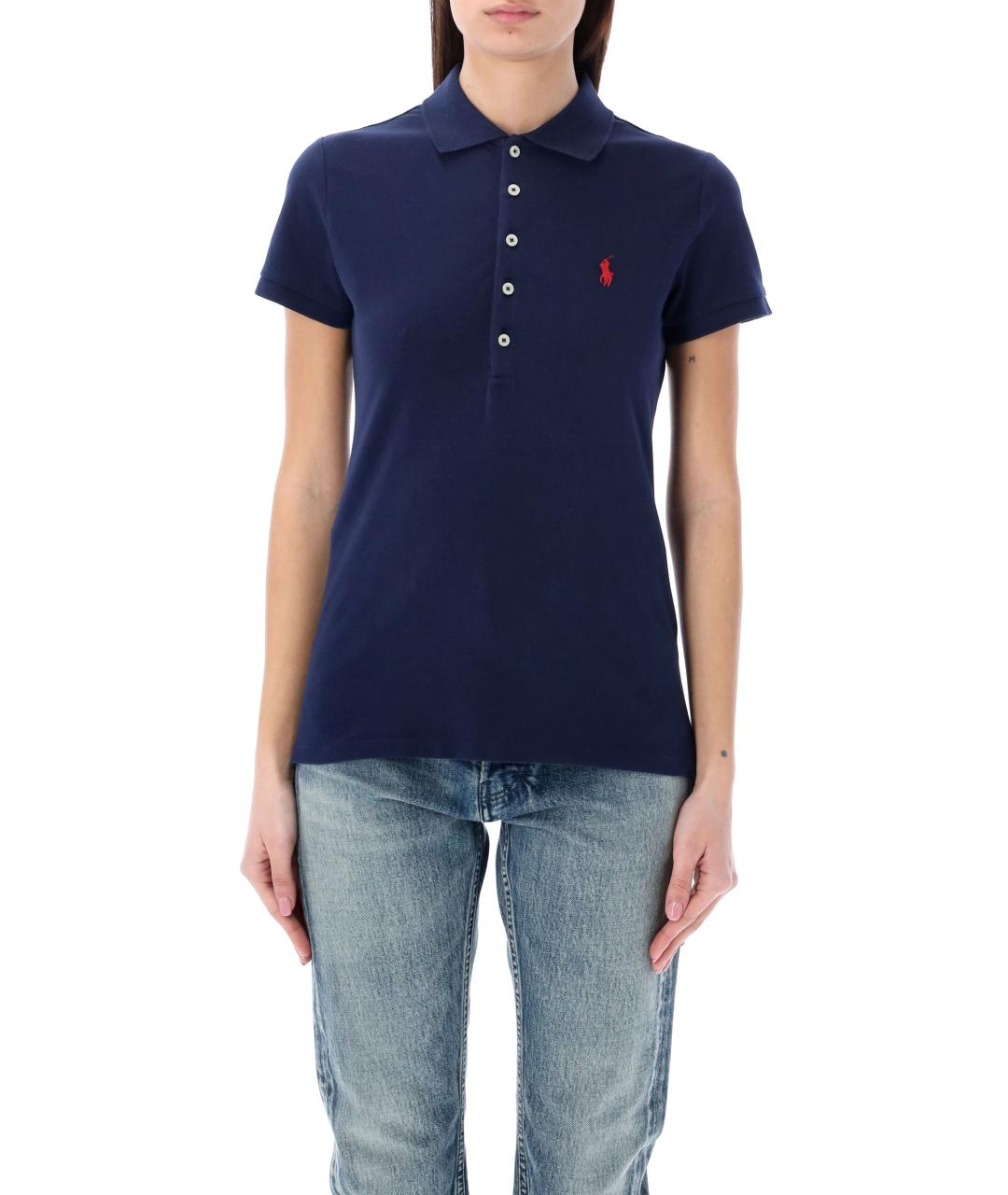 POLO RALPH LAUREN Синяя хлопковая футболка, фото 2