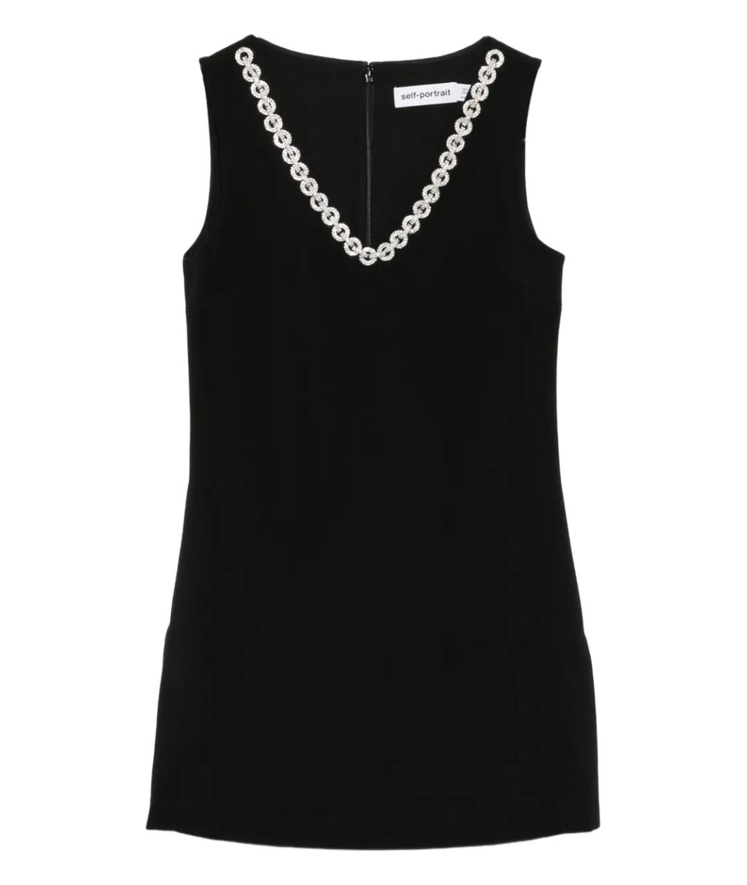 SELF-PORTRAIT Черное полиэстеровое коктейльное платье, фото 1