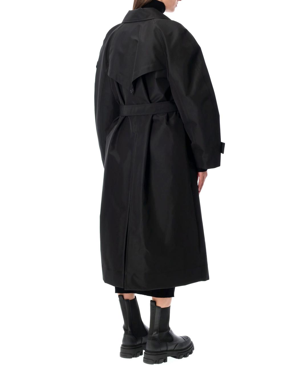 MONCLER Черный полиэстеровый тренч/плащ, фото 2