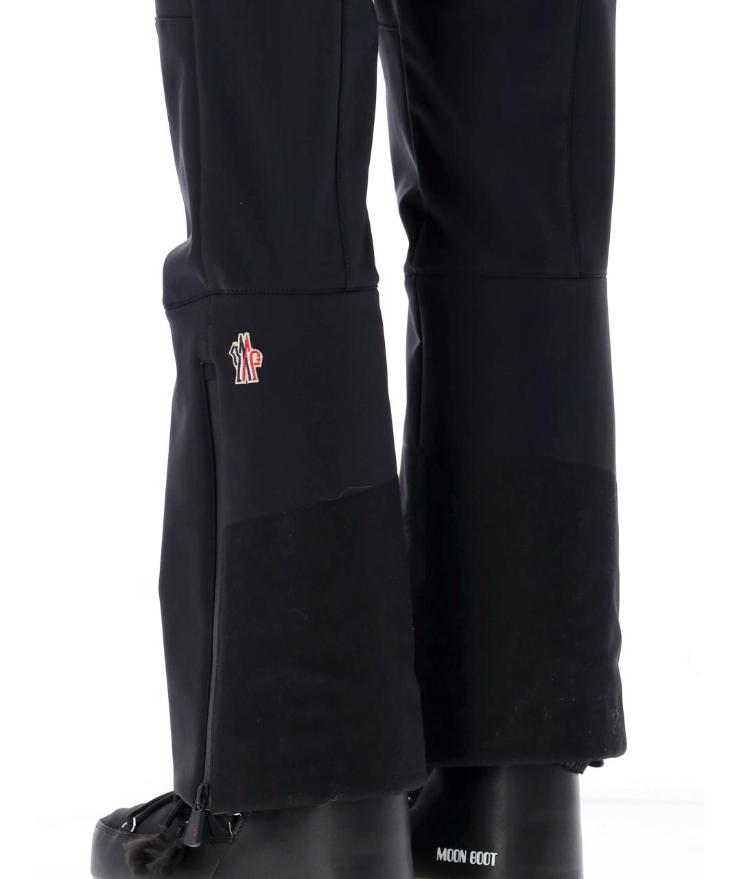 MONCLER GRENOBLE Черные полиэстеровые повседневные брюки, фото 3