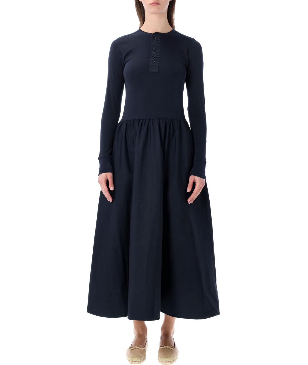 POLO RALPH LAUREN Синее хлопковое повседневное платье, фото 2