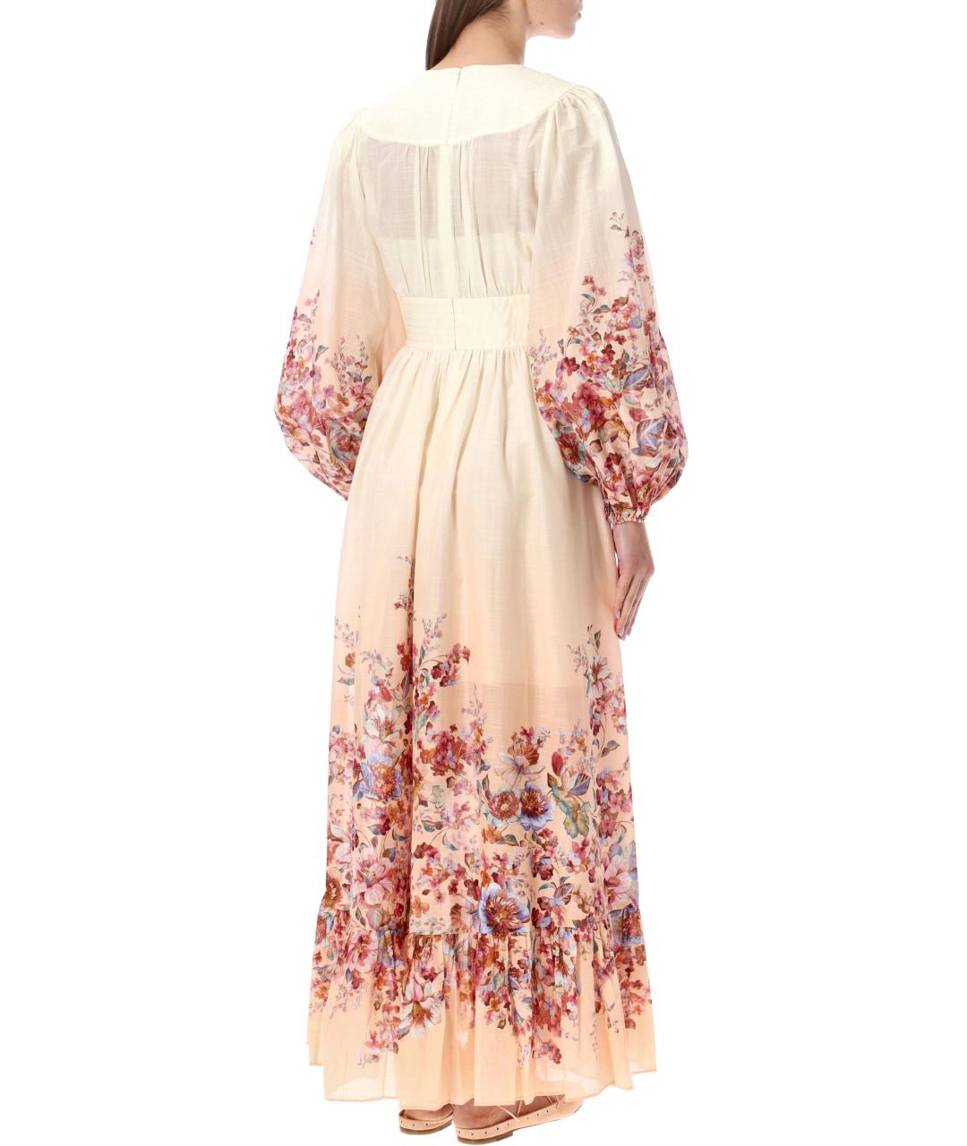 ZIMMERMANN Бежевое хлопковое повседневное платье, фото 2