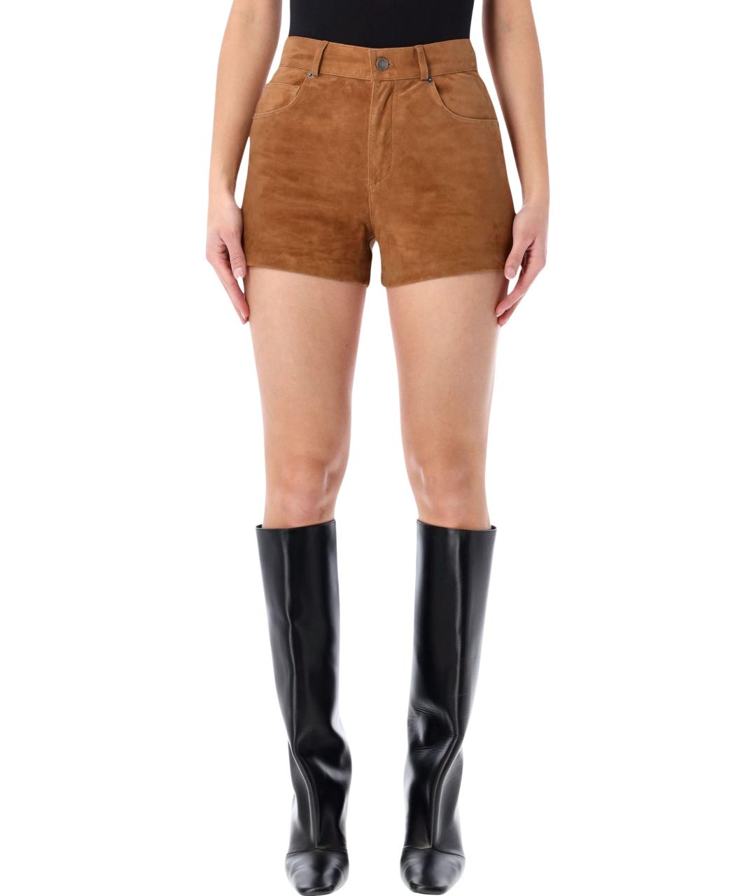 HAIKURE Коричневые замшевые шорты, фото 1