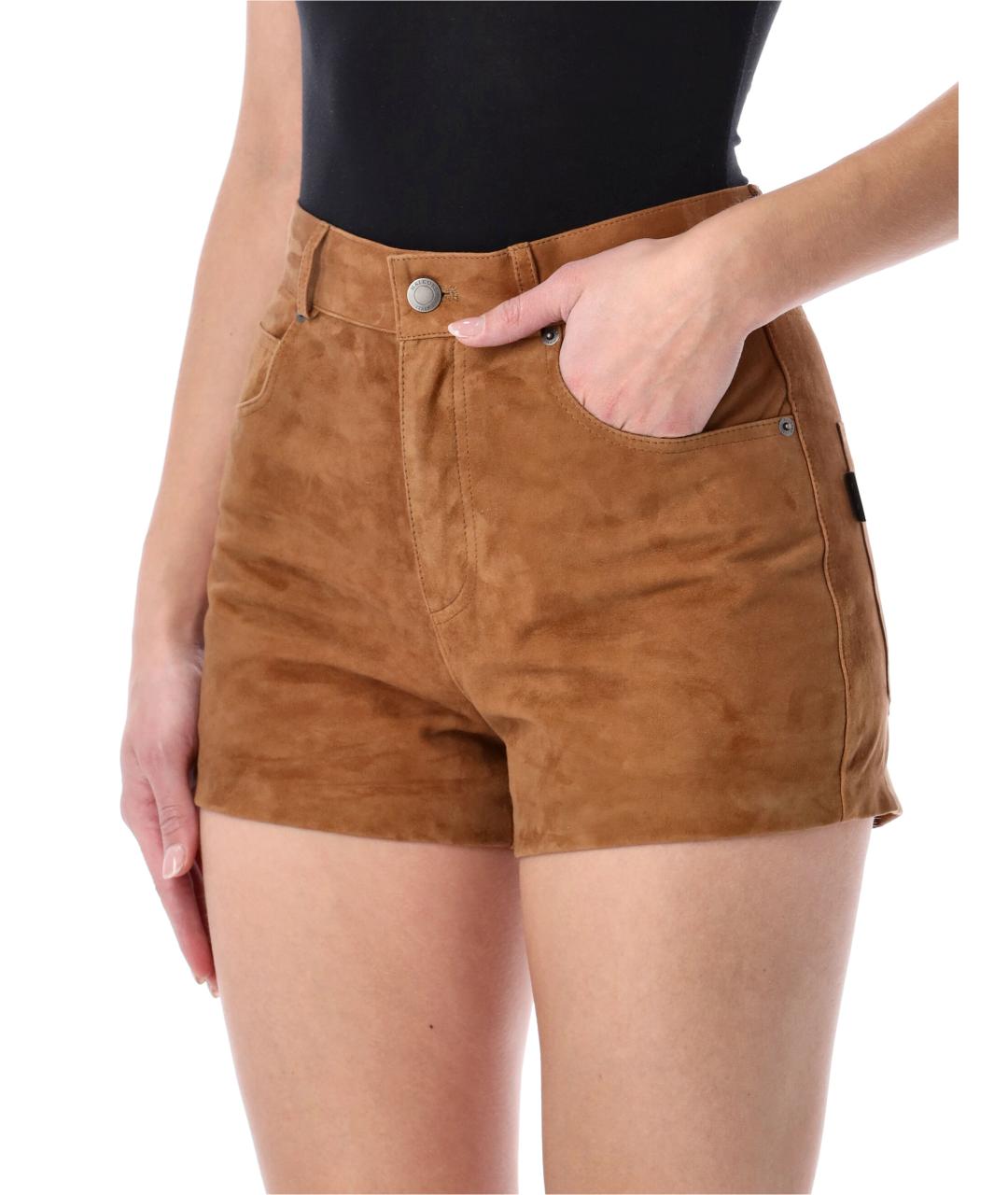 HAIKURE Коричневые замшевые шорты, фото 3