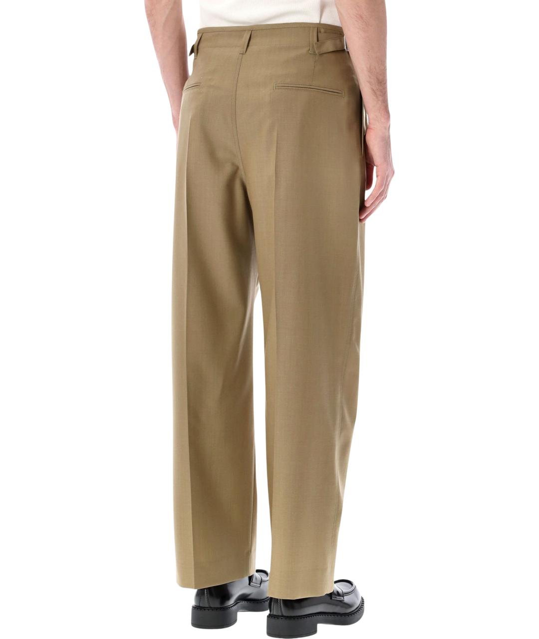 LEMAIRE Салатовые полиэстеровые повседневные брюки, фото 2