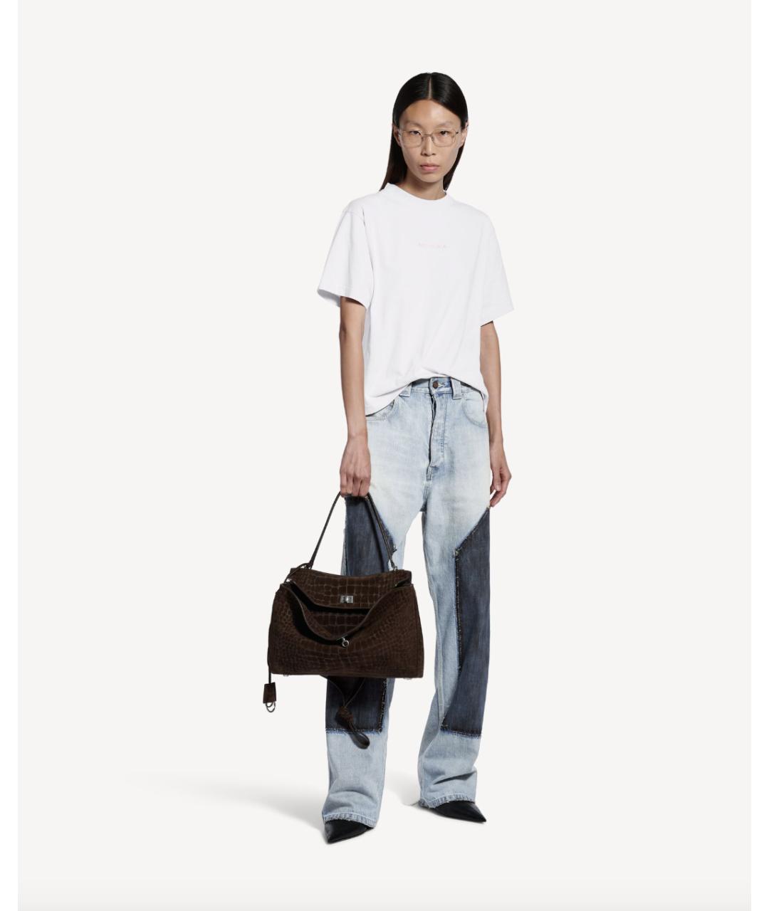 BALENCIAGA Белая хлопковая футболка, фото 2