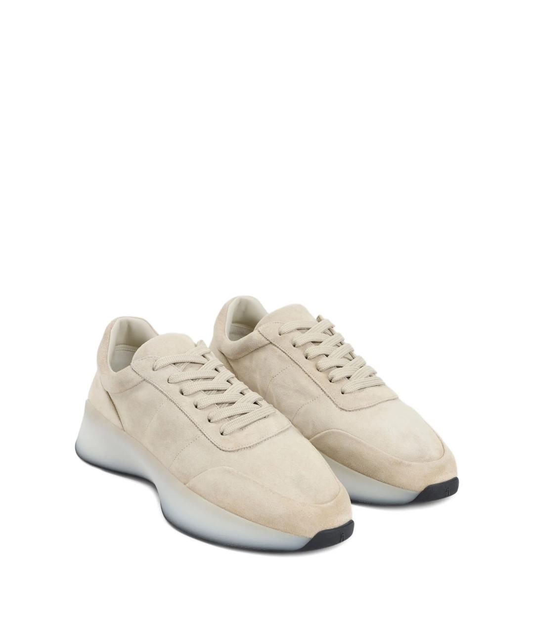 FEAR OF GOD Бежевые замшевые высокие кроссовки / кеды, фото 2