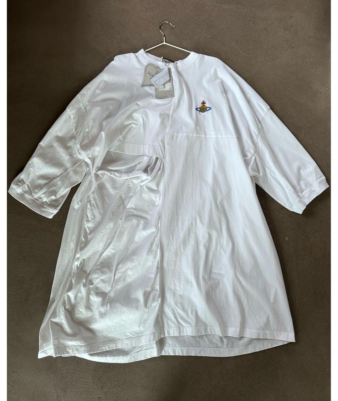 VIVIENNE WESTWOOD Белое хлопковое повседневное платье, фото 3