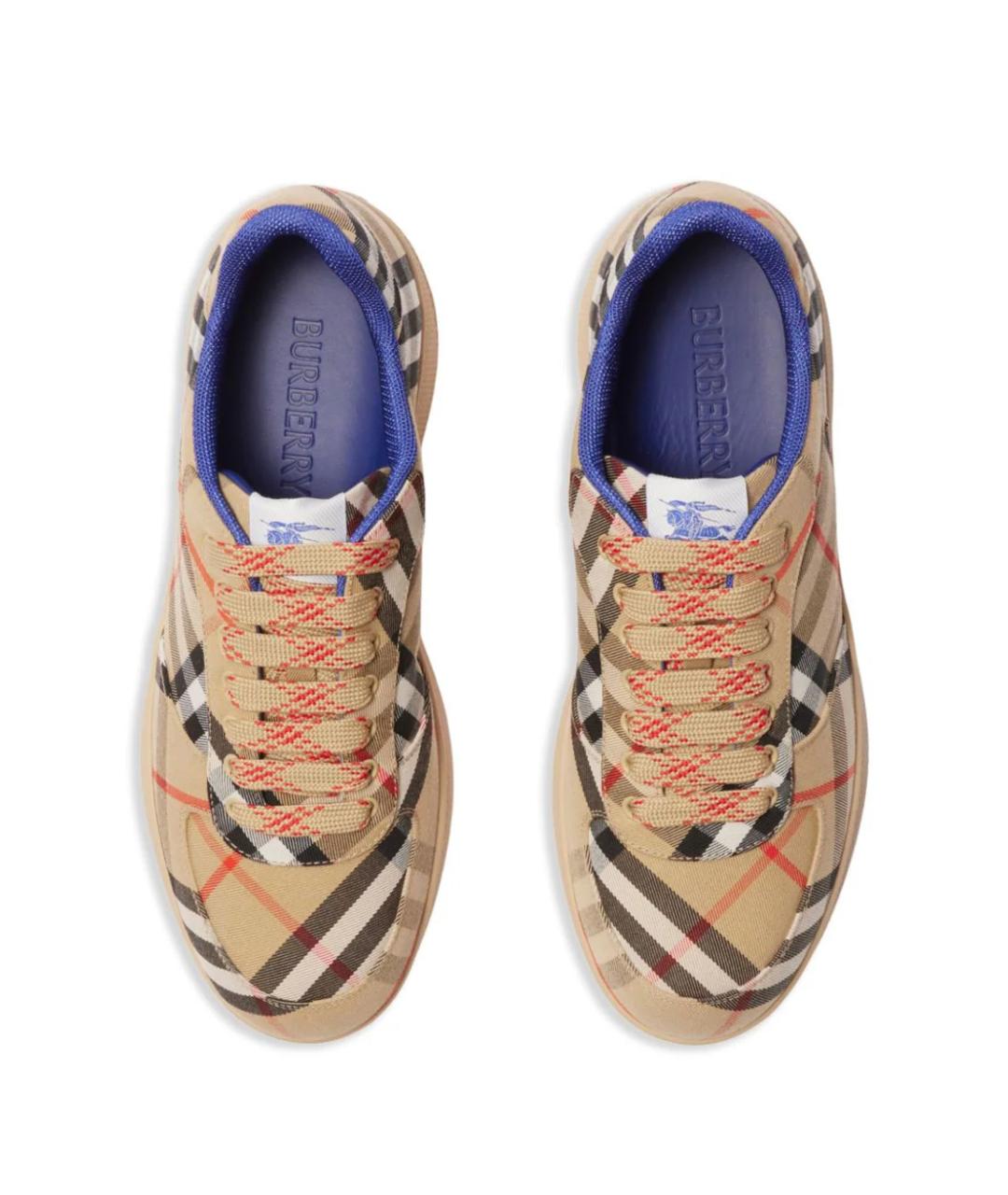 BURBERRY Бежевые синтетические низкие кроссовки / кеды, фото 4