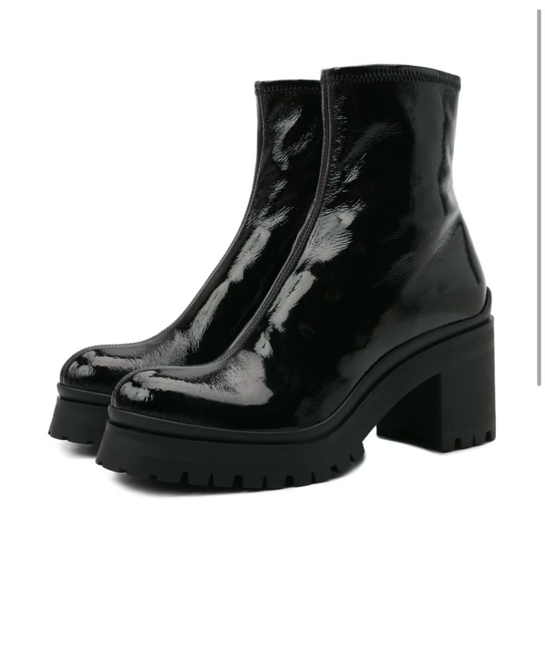 MIU MIU Черные ботильоны из лакированной кожи, фото 2