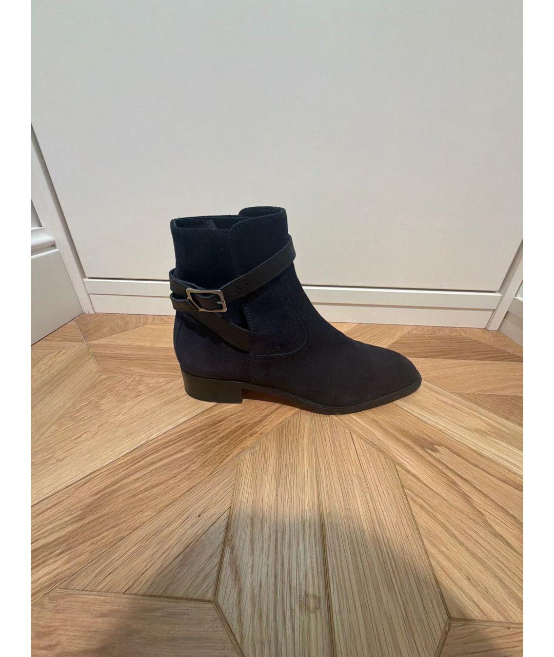 CHRISTIAN LOUBOUTIN Темно-синие замшевые полусапоги, фото 7