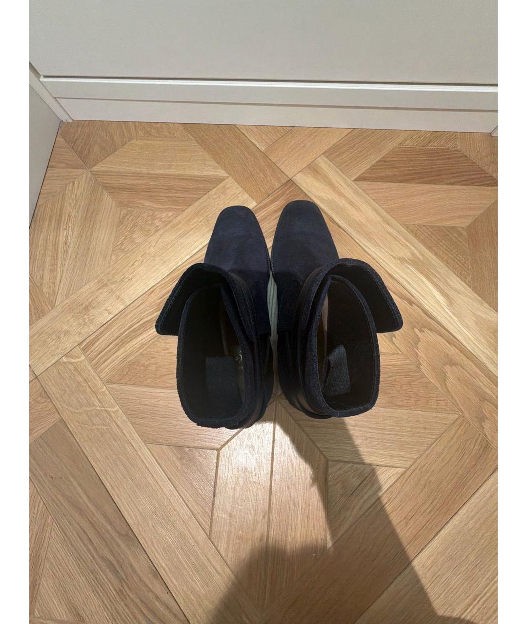 CHRISTIAN LOUBOUTIN Темно-синие замшевые полусапоги, фото 3