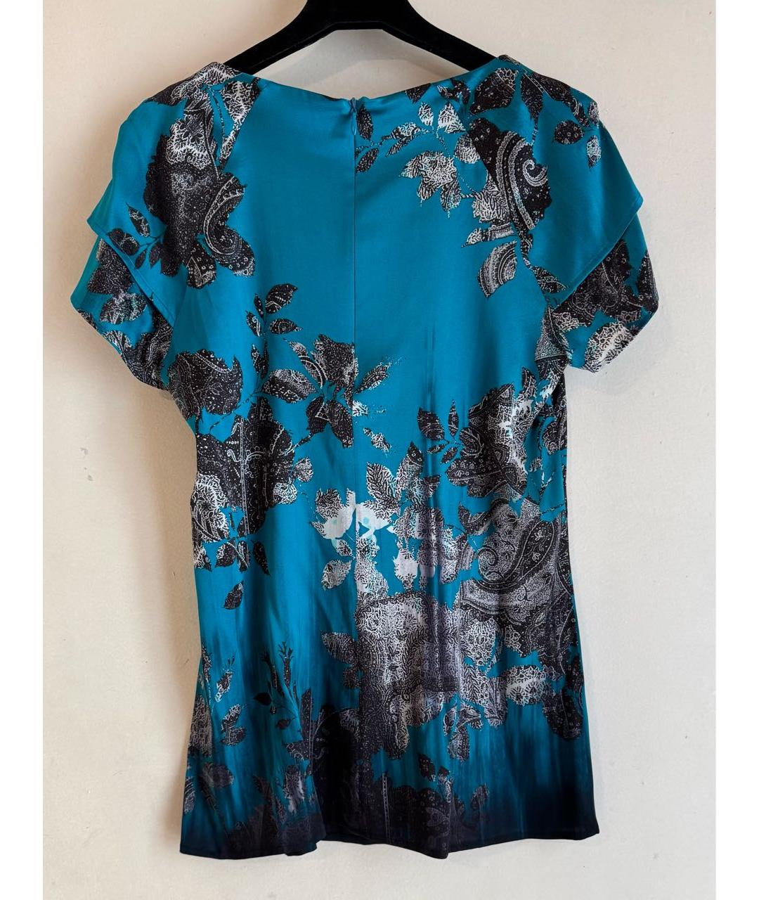 ETRO Бирюзовая шелковая блузы, фото 3