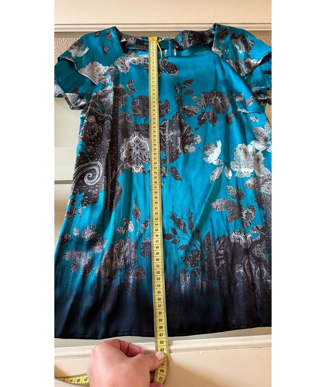 ETRO Бирюзовая шелковая блузы, фото 8