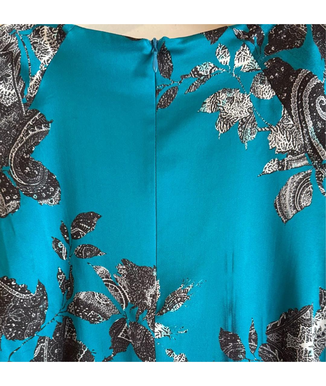 ETRO Бирюзовая шелковая блузы, фото 4
