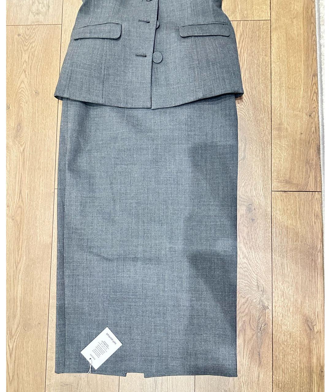 SELF-PORTRAIT Серый шерстяной костюм с юбками, фото 4