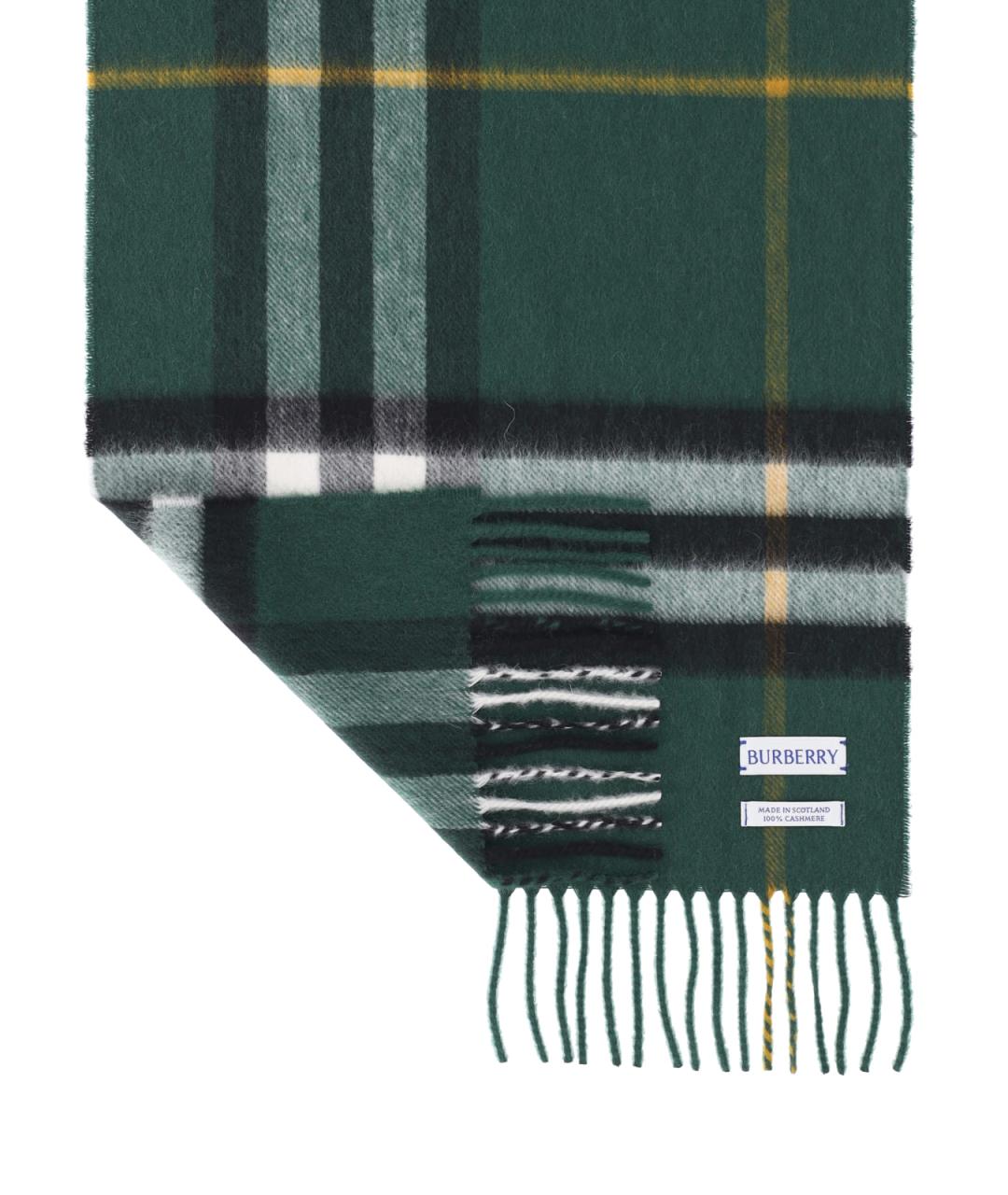 BURBERRY Зеленый кашемировый шарф, фото 3