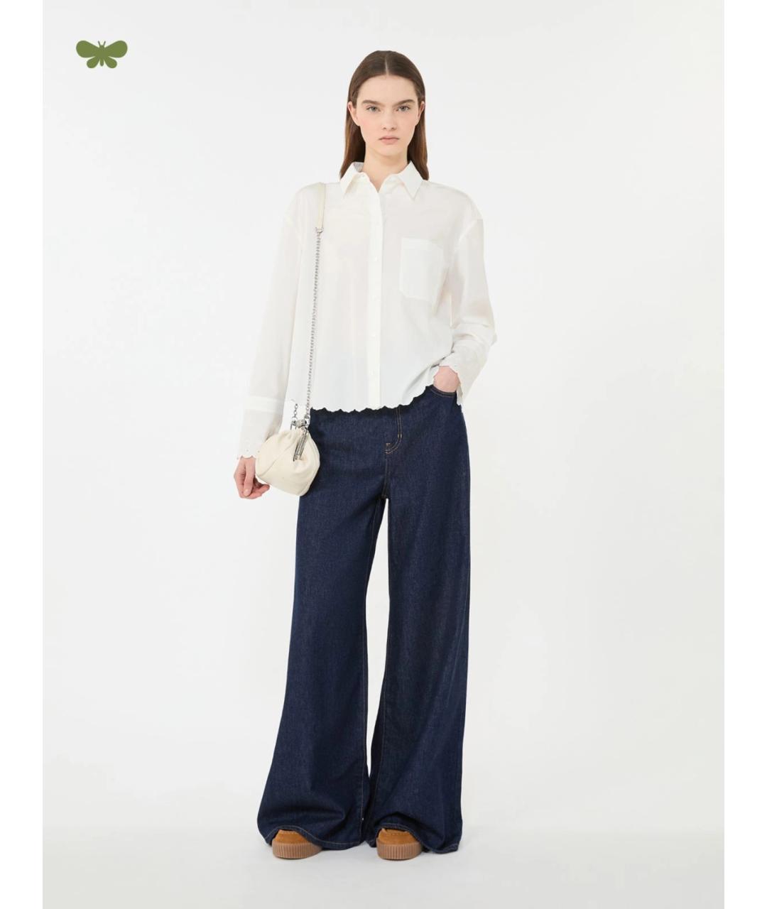 WEEKEND MAX MARA Синие хлопковые джинсы клеш, фото 2
