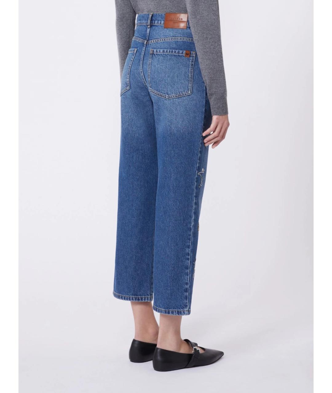 WEEKEND MAX MARA Синие хлопковые прямые джинсы, фото 3