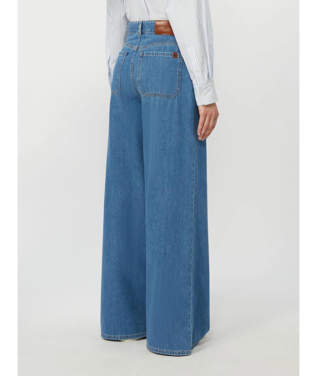 WEEKEND MAX MARA Синие хлопковые джинсы клеш, фото 4