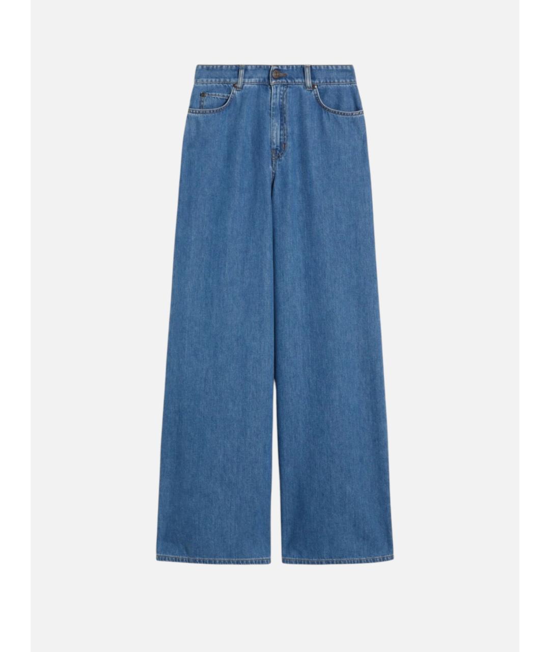 WEEKEND MAX MARA Синие хлопковые джинсы клеш, фото 5