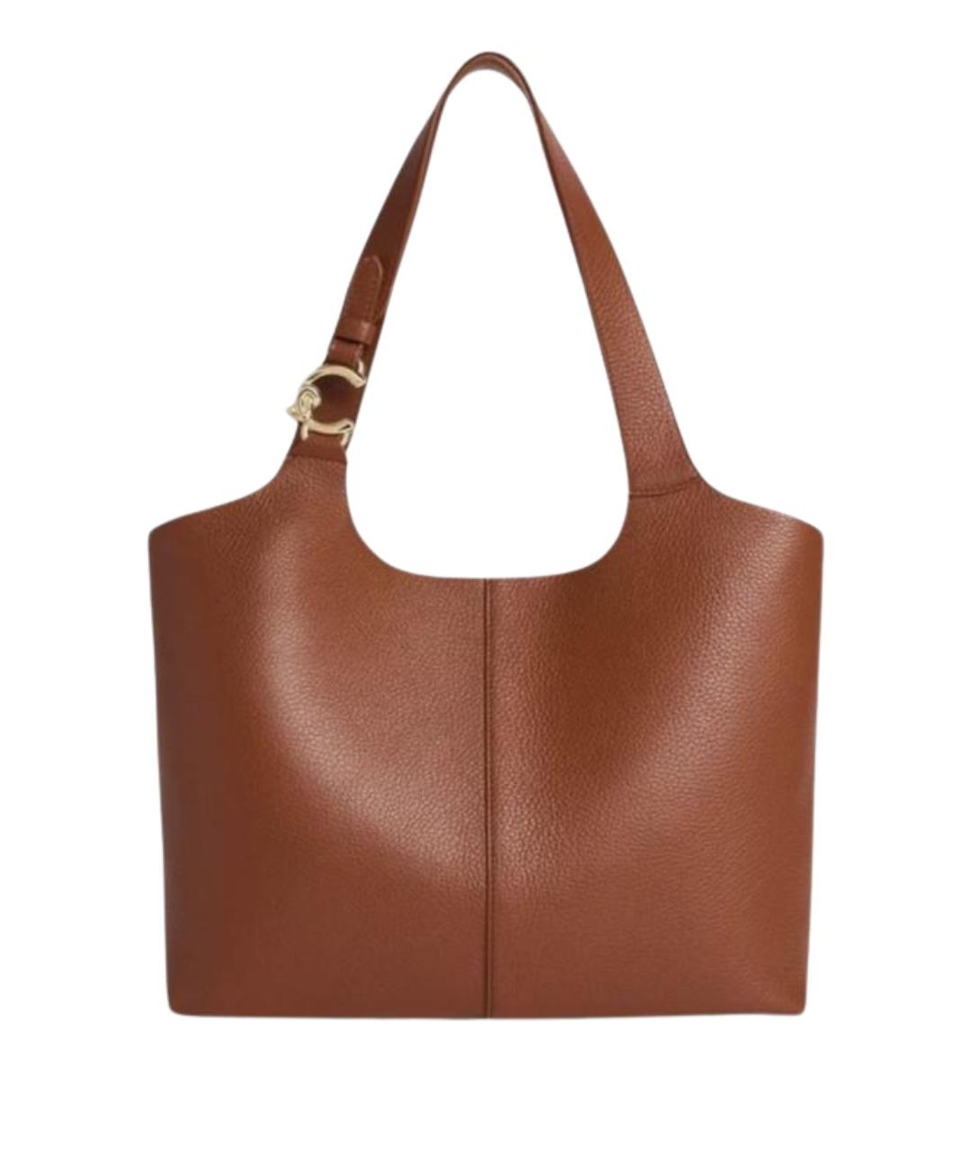 COCCINELLE Коричневая кожаная сумка тоут, фото 1