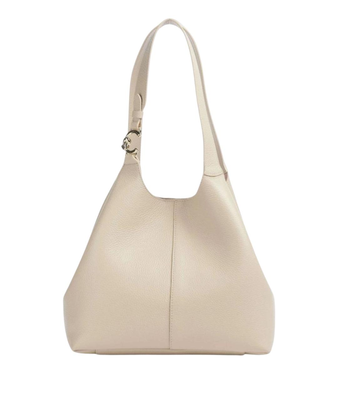 COCCINELLE Бежевая кожаная сумка тоут, фото 1