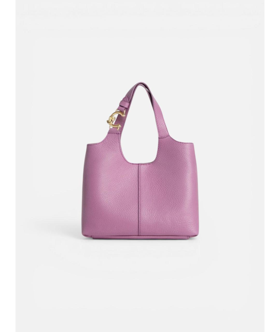 COCCINELLE Фиолетовая кожаная сумка с короткими ручками, фото 5