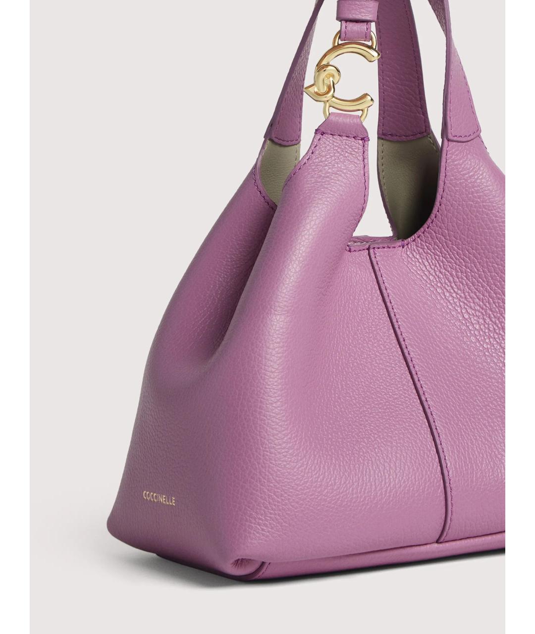 COCCINELLE Фиолетовая кожаная сумка с короткими ручками, фото 4