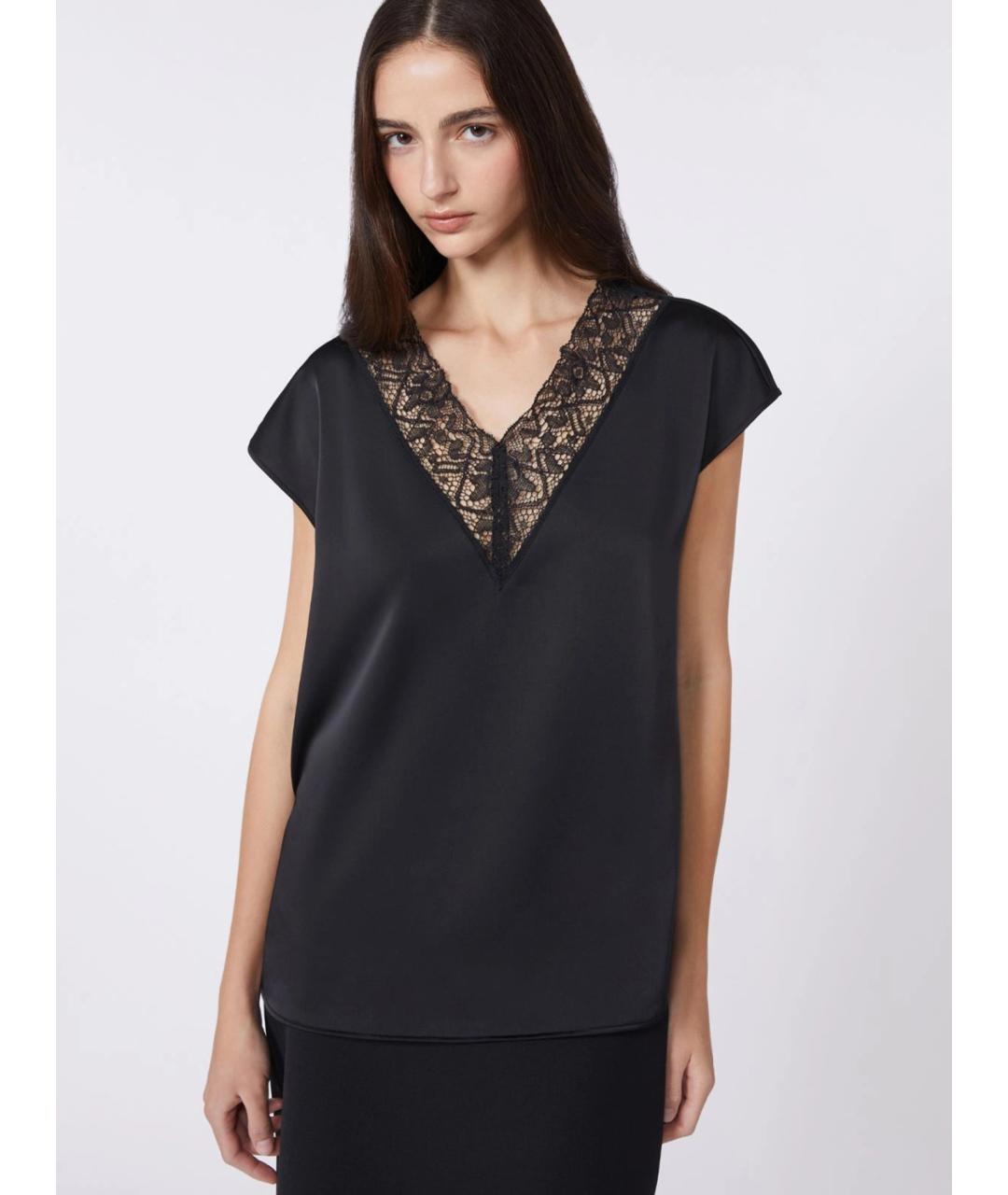 WEEKEND MAX MARA Черная полиэстеровая блузы, фото 5